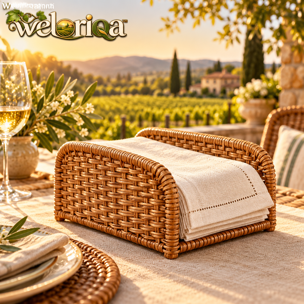 Woven Rattan-Style Outdoor Napkin Holder — view 1