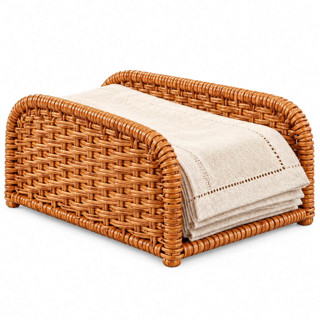 Woven Rattan-Style Outdoor Napkin Holder — view 2
