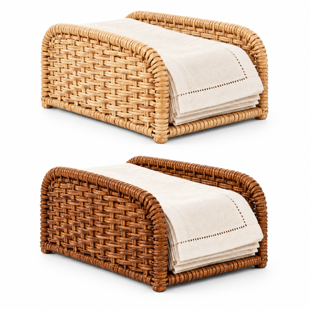 Woven Rattan-Style Outdoor Napkin Holder — view 3