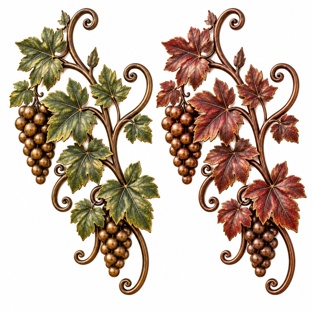 Antique Gold Grapevine Metal Wall Art — view 3