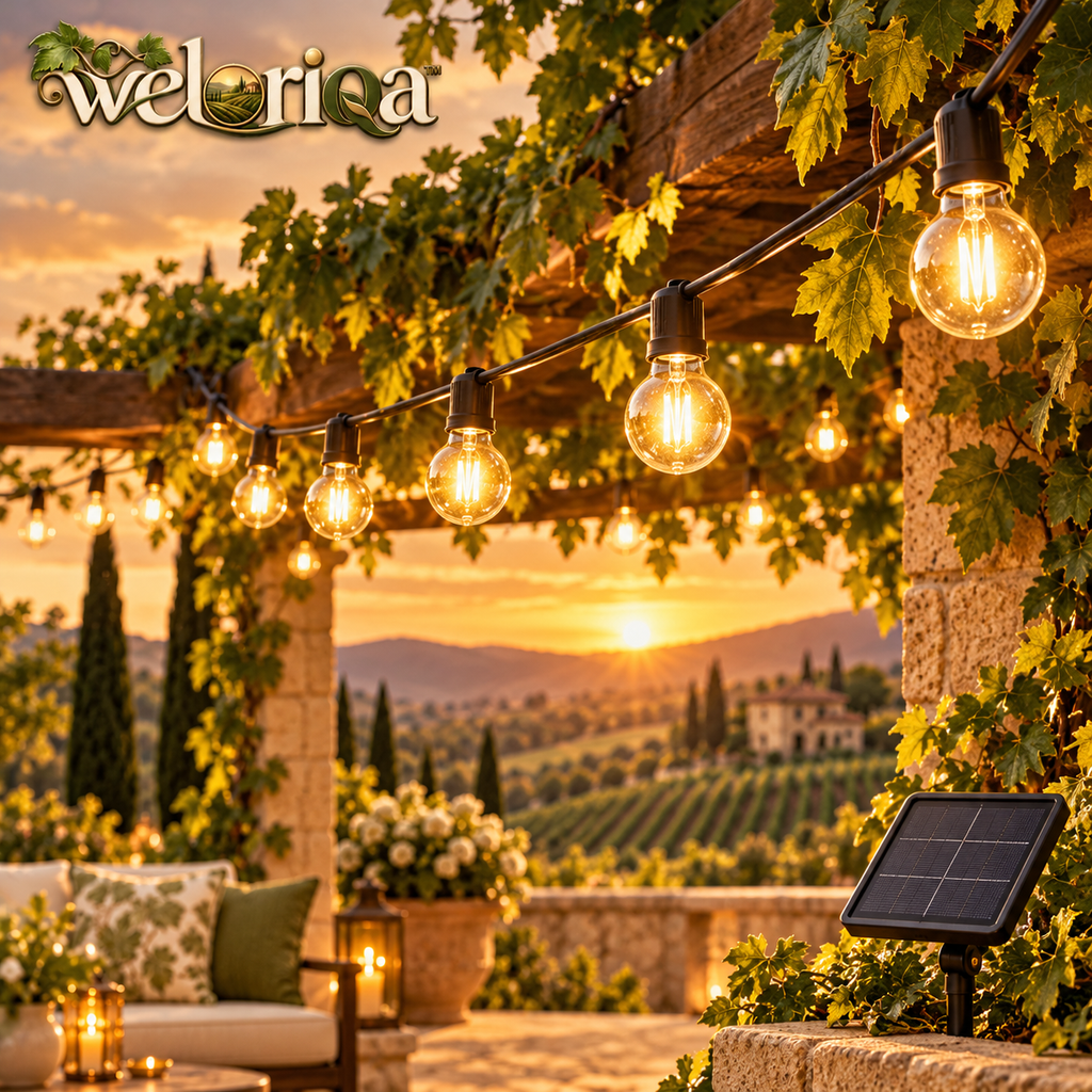 Warm Glow Solar Patio String Lights — view 1