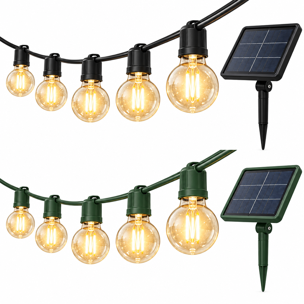 Warm Glow Solar Patio String Lights — view 2