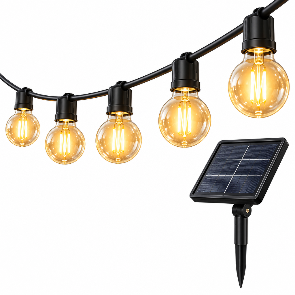 Warm Glow Solar Patio String Lights — view 4