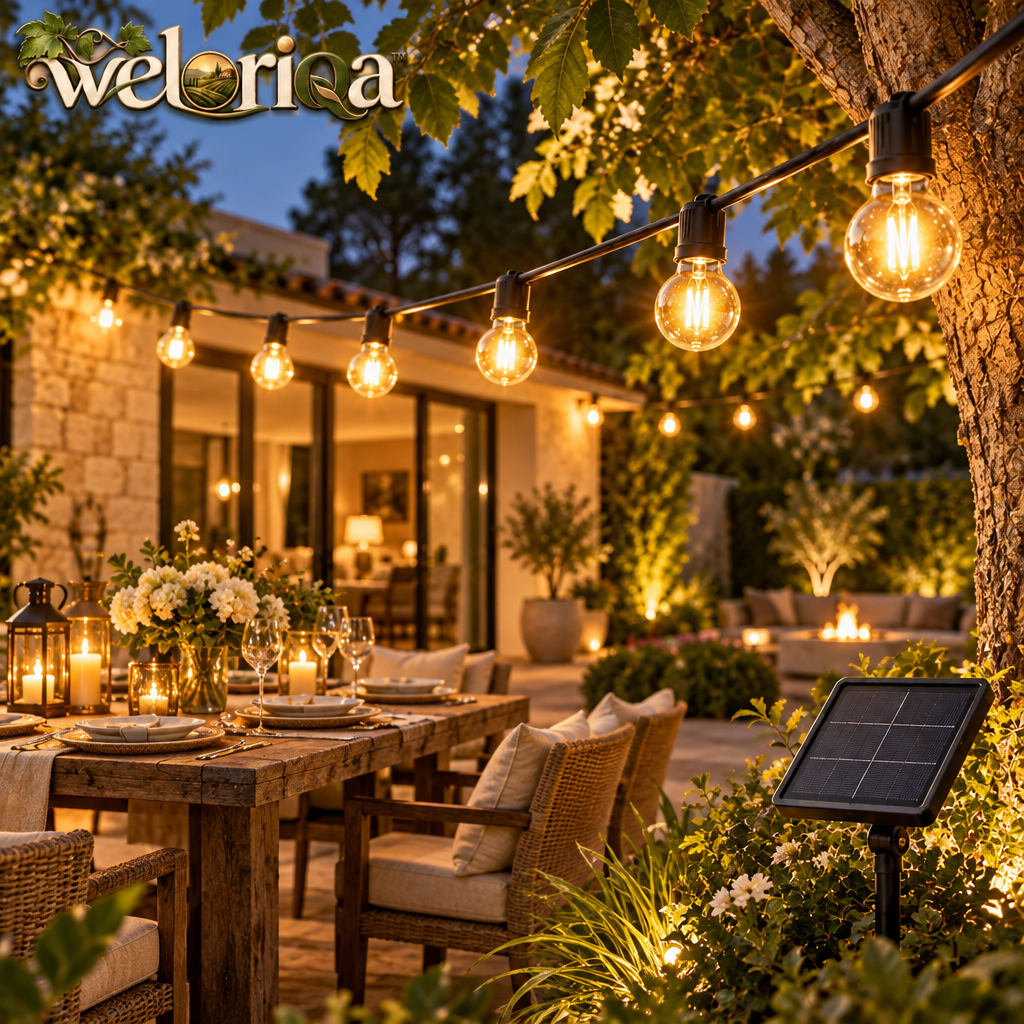Warm Glow Solar Patio String Lights — view 5