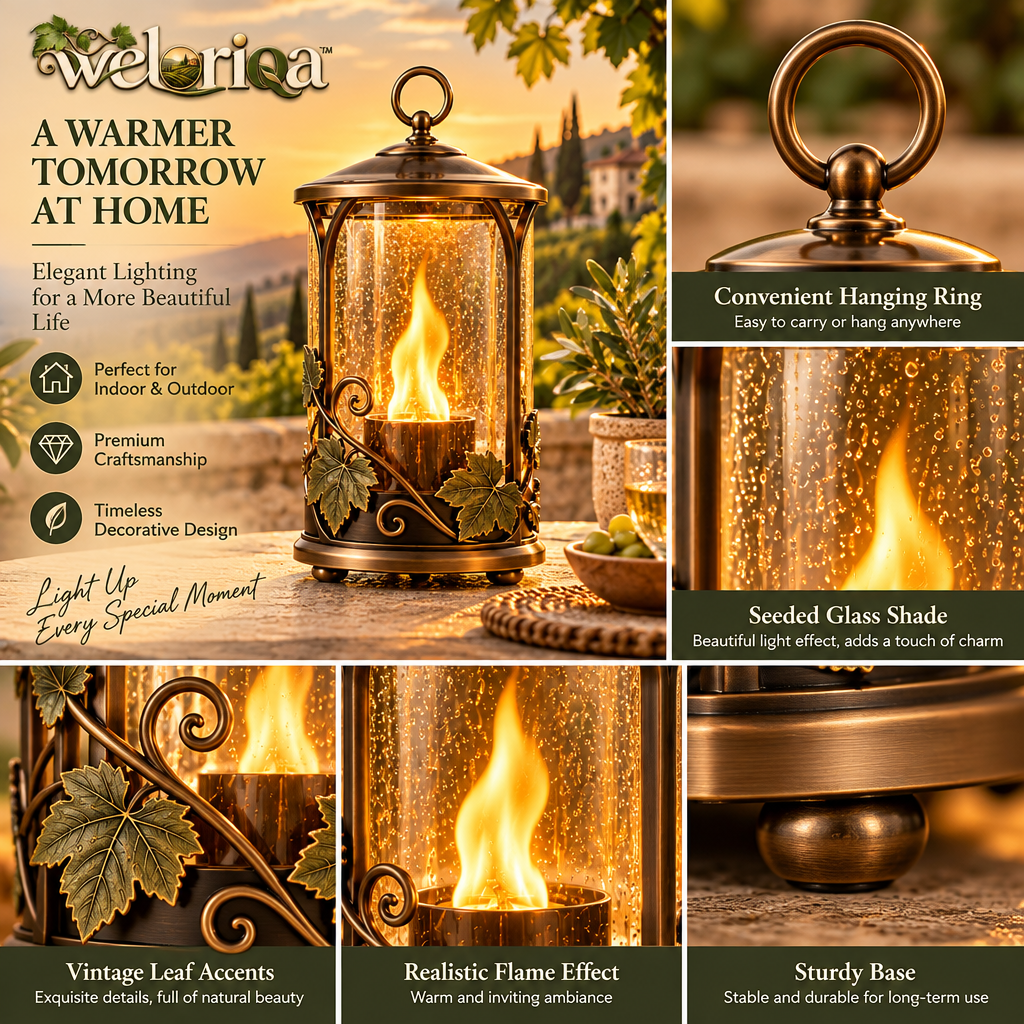 Grapevine Accent Tabletop Flame Lantern — view 4