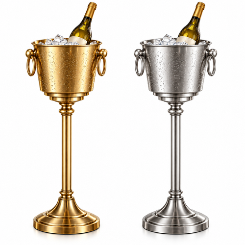 Freestanding Antique Gold Wine Chiller Stand — view 2