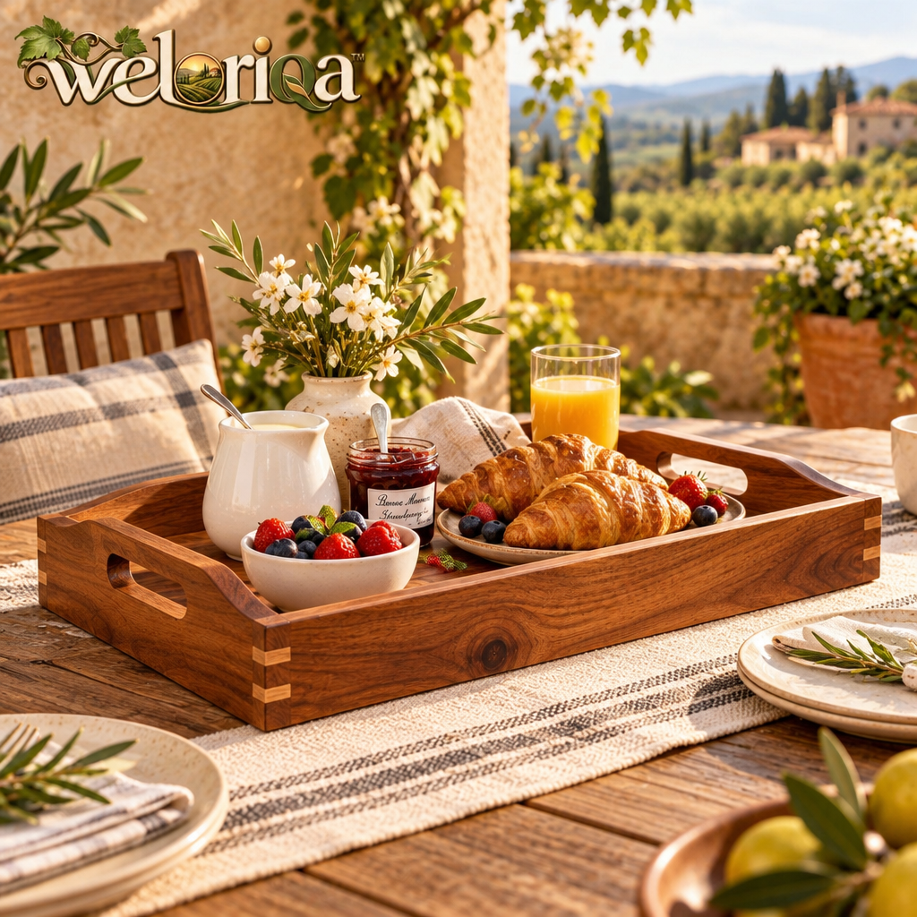Rustic Wood Wine & Cheese Serving Tray — view 4