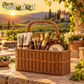 Woven Patio Flatware & Picnic Caddy — view 1