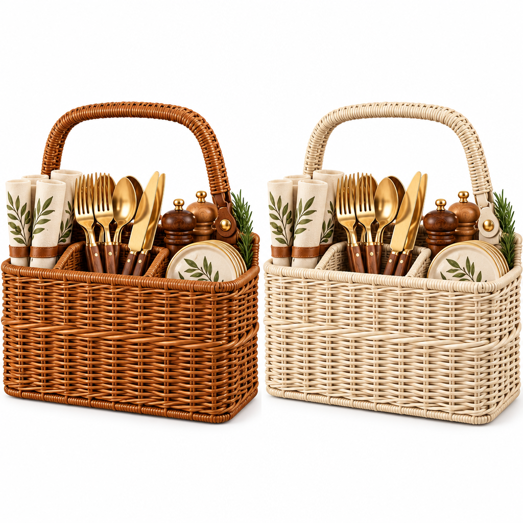 Woven Patio Flatware & Picnic Caddy — view 5