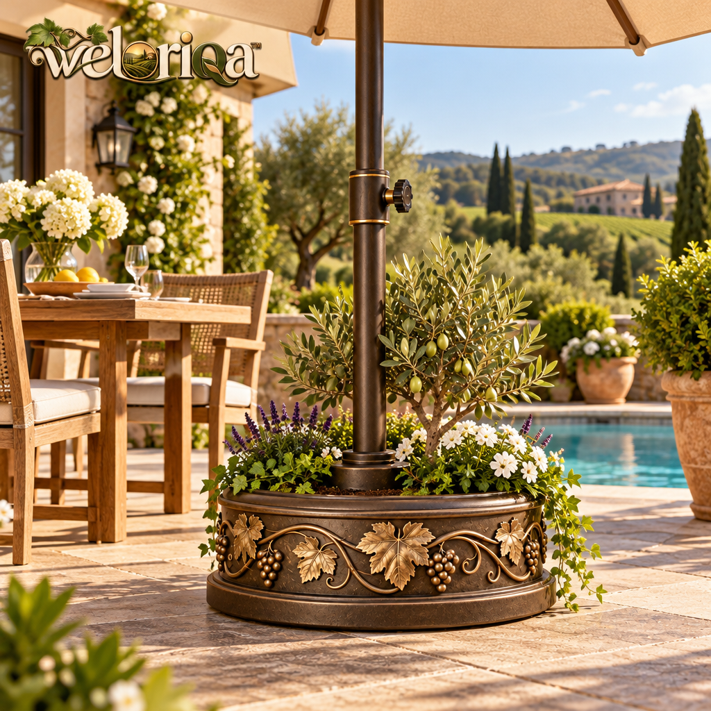 Vineyard-Style Umbrella Base Planter — view 3