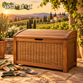 Woven Wood-Look Garden Storage Chest — view 1